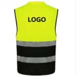 Custom Breathable Reflective Safety Vest with Pockets and Zipper - 1