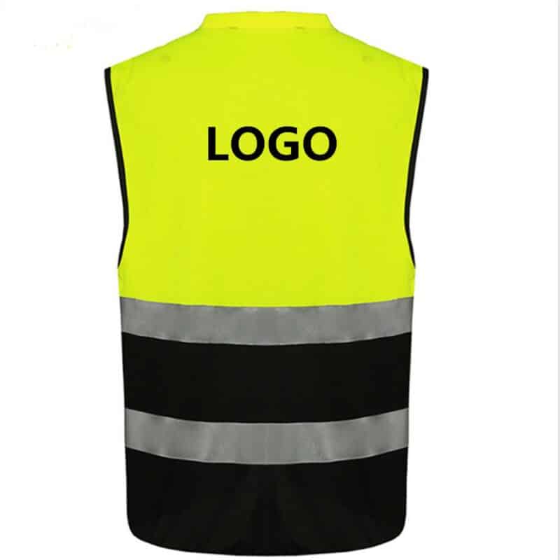 Custom Breathable Reflective Safety Vest with Pockets and Zipper - 1