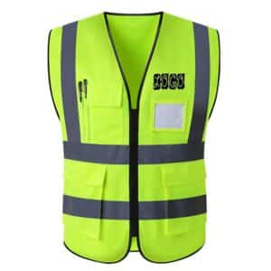 Custom High Visibility Reflective Safety Vest w/ Multi Pockets