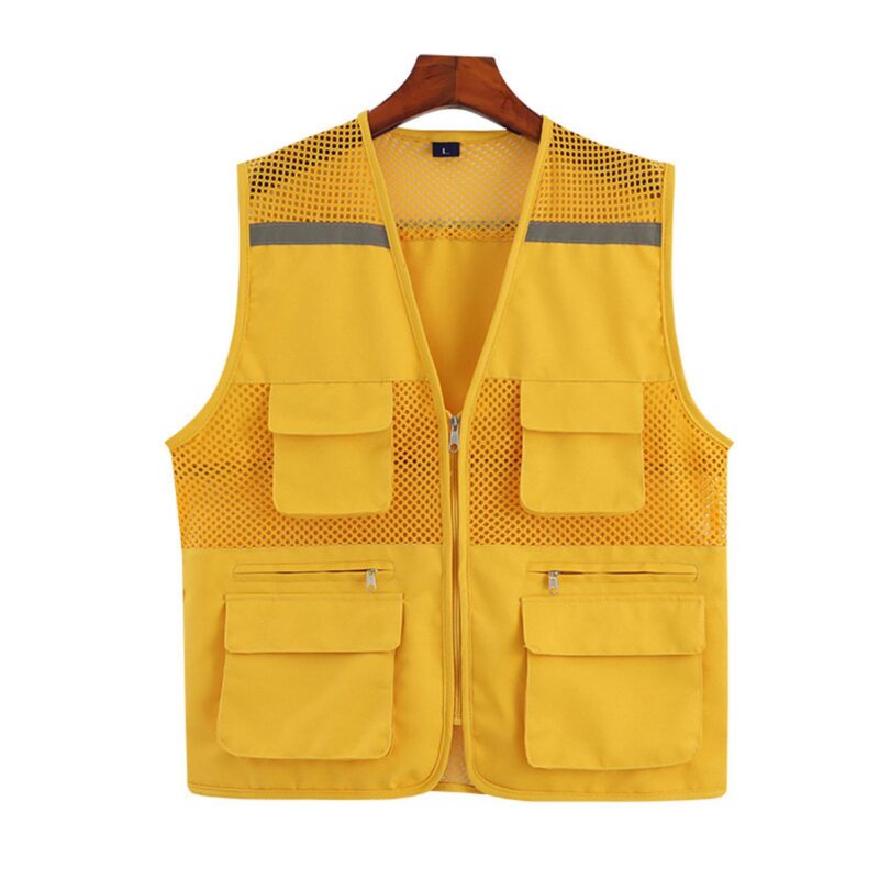 Custom Mesh Reflective Safety Vest With Pockets - 1
