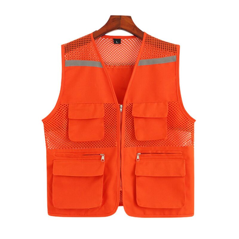 Custom Mesh Reflective Safety Vest With Pockets - 7