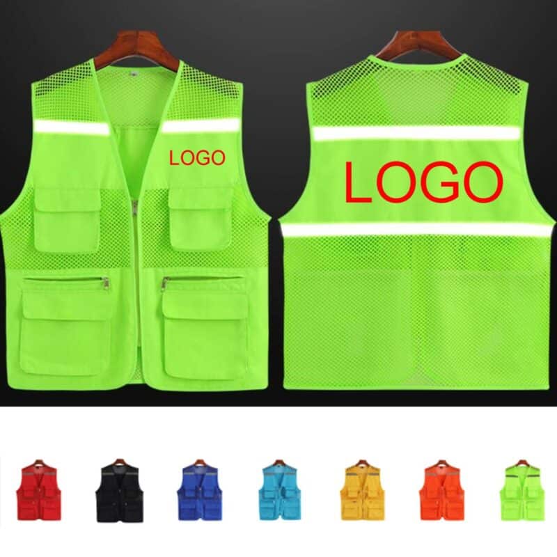 Custom Mesh Reflective Safety Vest With Pockets