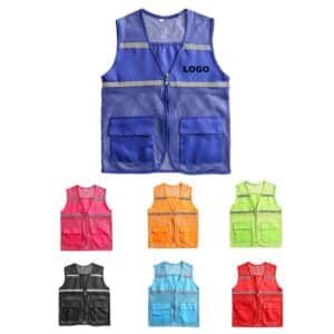 Custom Reflective Safety Vest with Multiple Pockets