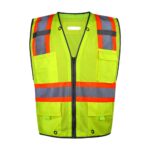 Custom High Visibility Mesh Reflective Safety Vest w/10 Pockets - 1