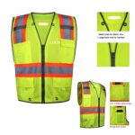 Custom High Visibility Mesh Reflective Safety Vest w/10 Pockets