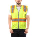 Custom High Visibility Mesh Reflective Safety Vest w/10 Pockets - 2
