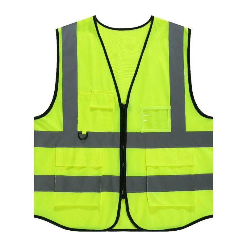 Custom Reflective Safety Vest W/ Pockets And Zipper - 1