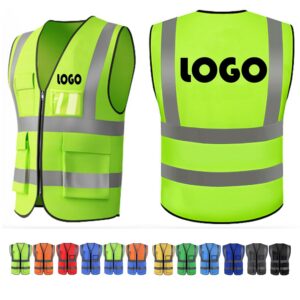 Custom Fabric Reflective Safety Vest with Multi Pockets