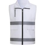 Custom 3.8 Oz.Reflective Safety Vest Double Waist Stripes - 2