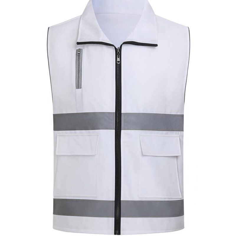 Custom 3.8 Oz.Reflective Safety Vest Double Waist Stripes - 2