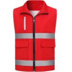 Custom 3.8 Oz.Reflective Safety Vest Double Waist Stripes - 5