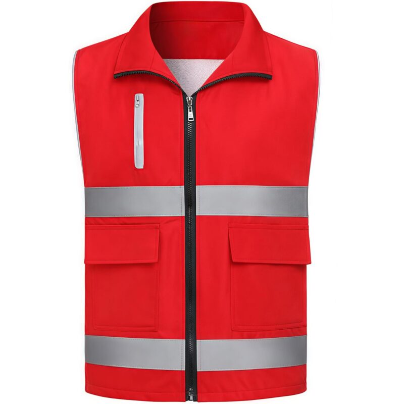 Custom 3.8 Oz.Reflective Safety Vest Double Waist Stripes - 5