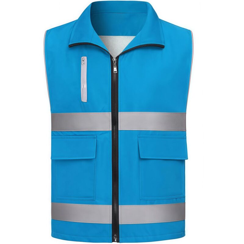 Custom 3.8 Oz.Reflective Safety Vest Double Waist Stripes - 7