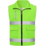 Custom 3.8 Oz.Reflective Safety Vest Double Waist Stripes - 8