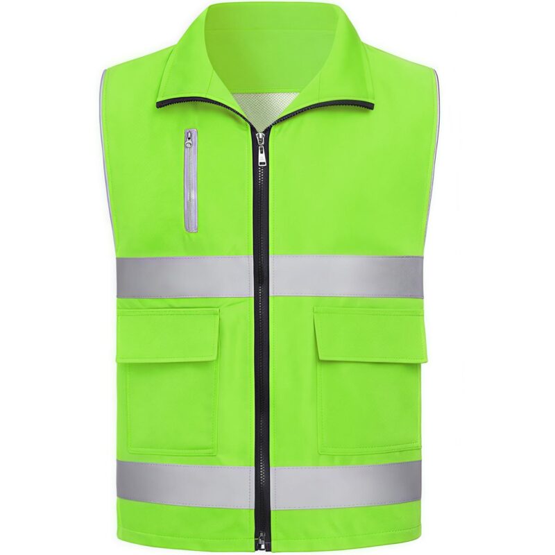Custom 3.8 Oz.Reflective Safety Vest Double Waist Stripes - 8