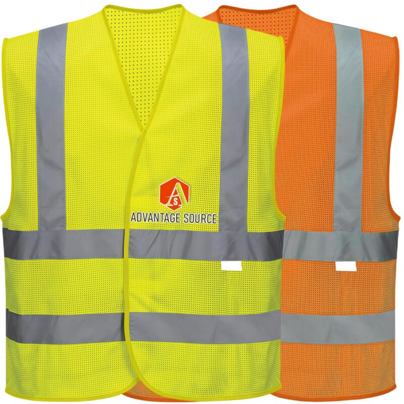 Fluorescent-Mesh-Reflective-Safety-Vest-ASPB-165GG Custom Fluorescent Mesh Reflective Safety Vest