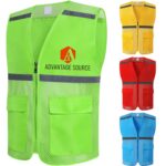 Custom Mesh Reflective Safety Vest Knitted Fabric Splicing