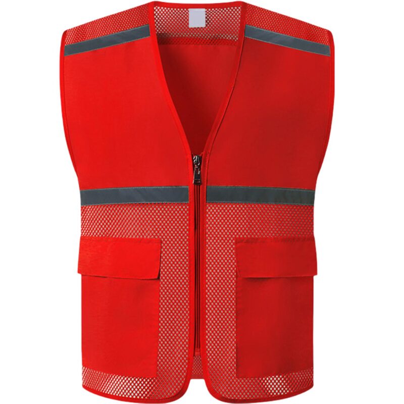 Custom Mesh Reflective Safety Vest Knitted Fabric Splicing - 2