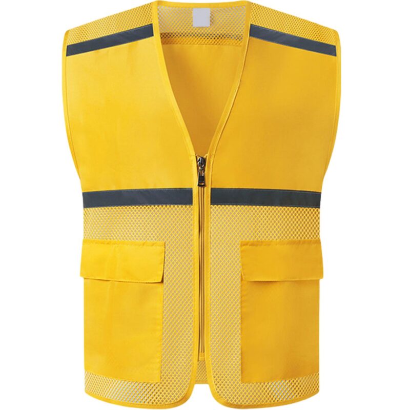 Custom Mesh Reflective Safety Vest Knitted Fabric Splicing - 3