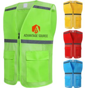 Custom Mesh Reflective Safety Vest Knitted Fabric Splicing