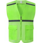 Custom Mesh Reflective Safety Vest Knitted Fabric Splicing - 5