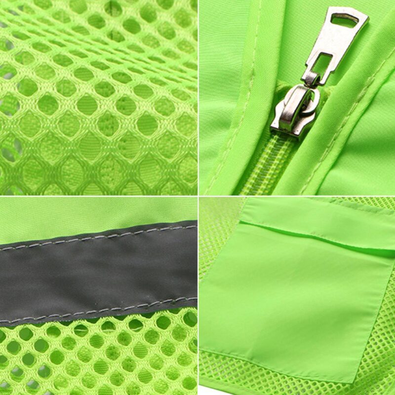 Custom Mesh Reflective Safety Vest Knitted Fabric Splicing - 6