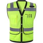 Custom Mesh Reflective Safety Vest With 4 Pockets - 3