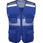 Custom Mesh Reflective Safety Vest With Pockets Zipper - 2