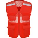 Custom Mesh Reflective Safety Vest With Pockets Zipper - 5