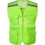 Custom Mesh Reflective Safety Vest With Pockets Zipper - 7