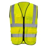 Custom VISIPRO Unisex Front-Zip Reflective Safety Vest with Pockets - 3