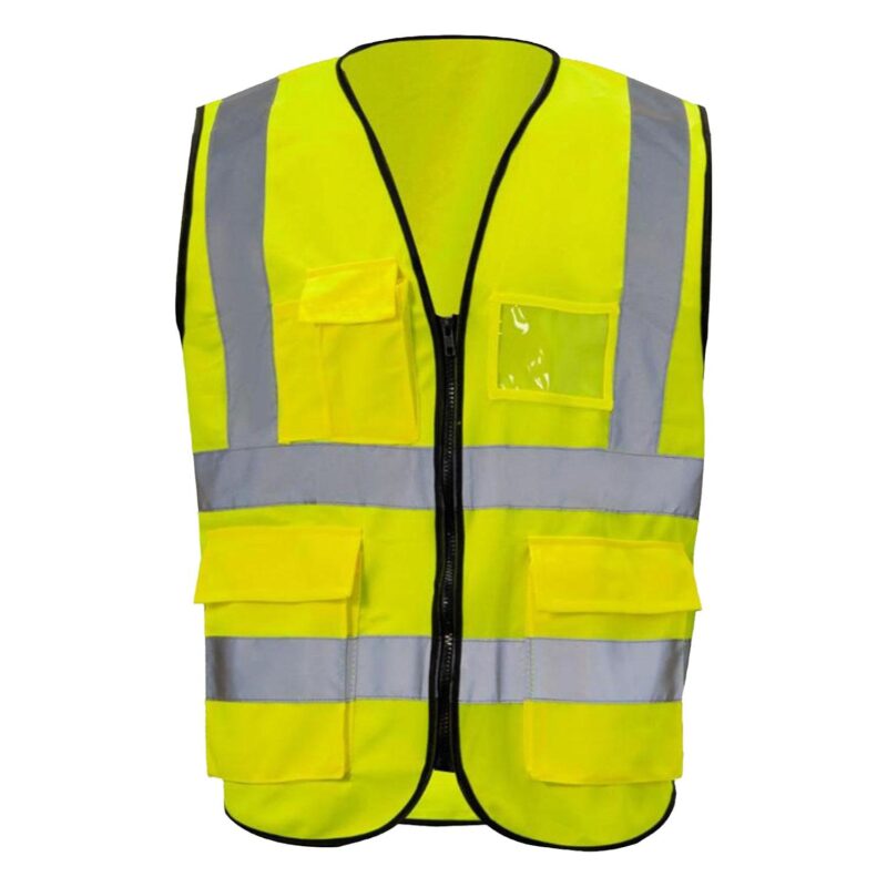 Custom VISIPRO Unisex Front-Zip Reflective Safety Vest with Pockets - 3
