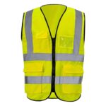 Custom VISIPRO Unisex Front-Zip Reflective Safety Vest with Pockets - 4