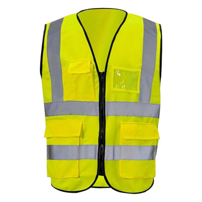 Custom VISIPRO Unisex Front-Zip Reflective Safety Vest with Pockets - 4