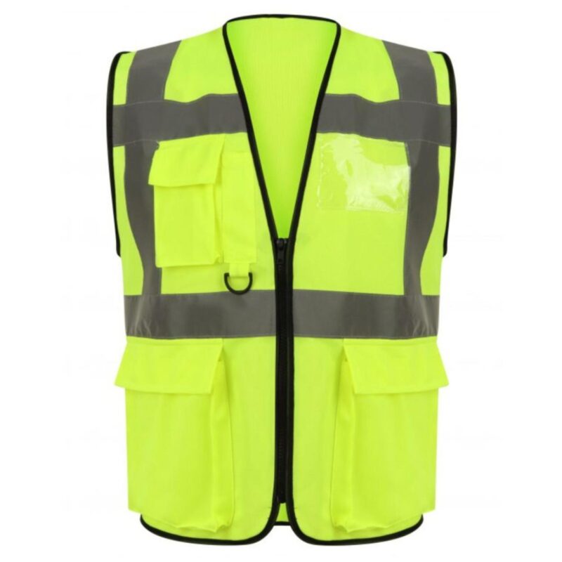 Custom VISIPRO Unisex Front-Zip Reflective Safety Vest with Pockets - 6