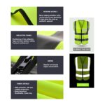 Custom VISIPRO Unisex Front-Zip Reflective Safety Vest with Pockets - 7