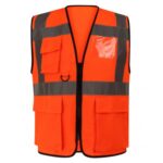 Custom VISIPRO Unisex Front-Zip Reflective Safety Vest with Pockets - 8