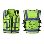Fabric-Reflective-Safety-Vest-w-Multi-Pockets-and-Zipper-GG0976 Custom Fabric Reflective Safety Vest w/ Multi Pockets and Zipper