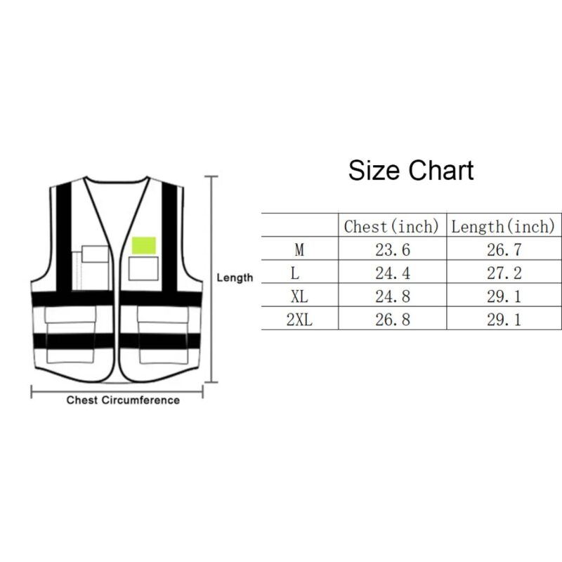 Custom High-Vis 100% Polyester Mesh Reflective Safety Vest w/4 Pockets - 2