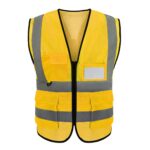 Custom High-Vis 100% Polyester Mesh Reflective Safety Vest w/4 Pockets - 3