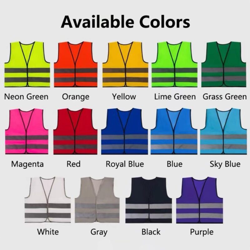Custom High-Visibility Reflective Safety Vest w/Zipper Closure - 1