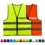 Custom High-Visibility Reflective Safety Vest w/Zipper Closure
