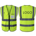 Custom Class 2 Reflective Safety Vest Mesh Pockets
