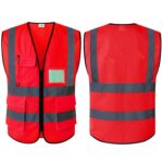 Custom Class 2 Reflective Safety Vest Mesh Pockets - 2