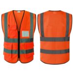 Custom Class 2 Reflective Safety Vest Mesh Pockets - 4