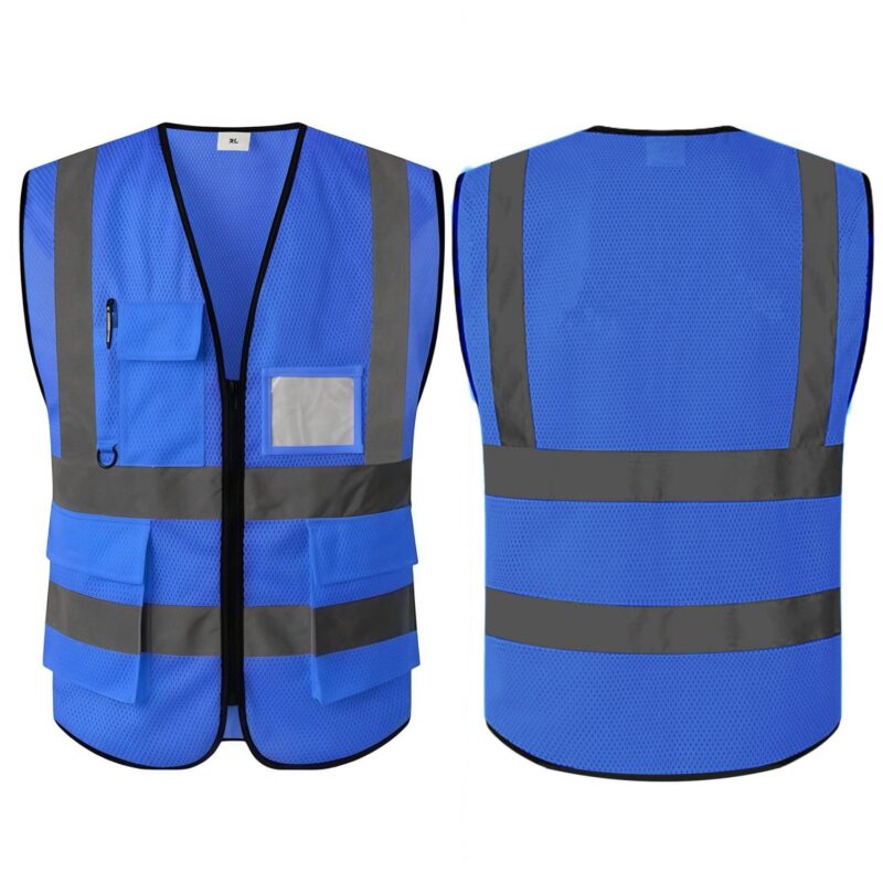 Custom Class 2 Reflective Safety Vest Mesh Pockets - 5