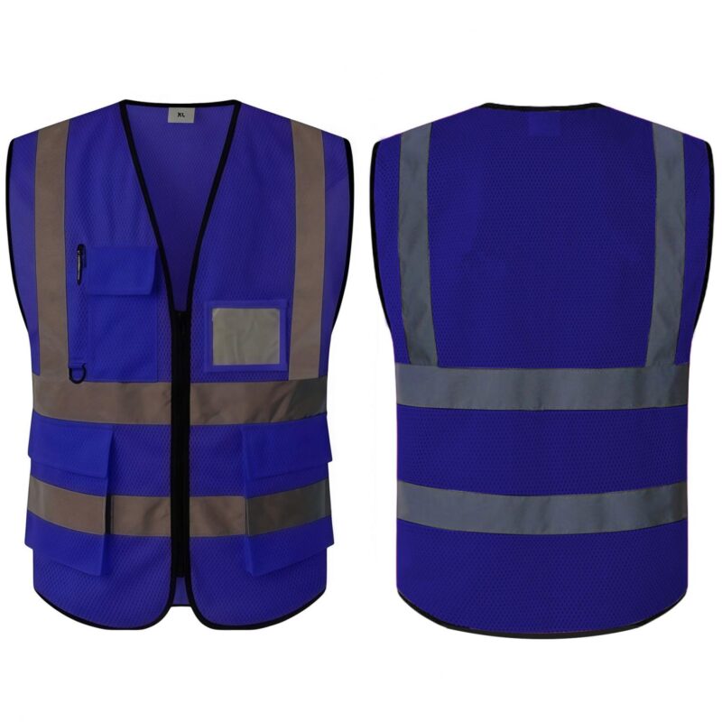 Custom Class 2 Reflective Safety Vest Mesh Pockets - 8