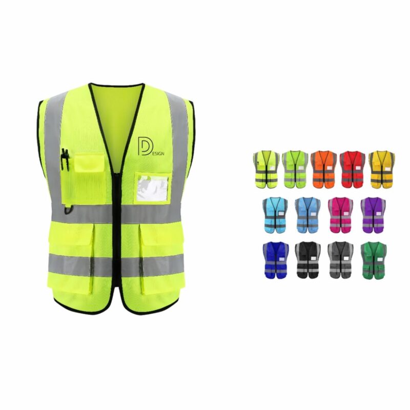 Custom-High-Visibility-Multi-Pocket-Reflective-Safety-Vest-HL159260401 Custom Custom High Visibility Multi-Pocket Reflective Safety Vest