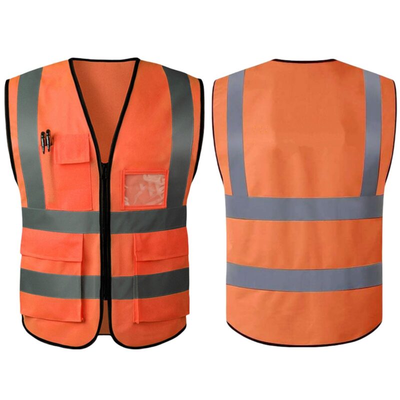 Custom Multi Pocket Reflective Safety Vest High Visibility - 4