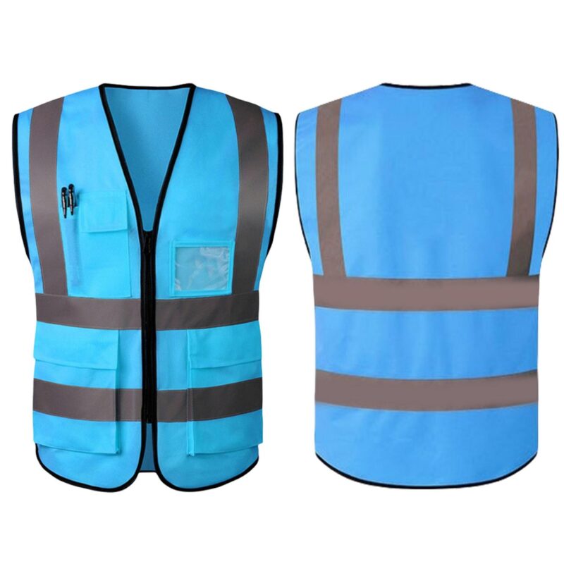 Custom Multi Pocket Reflective Safety Vest High Visibility - 7